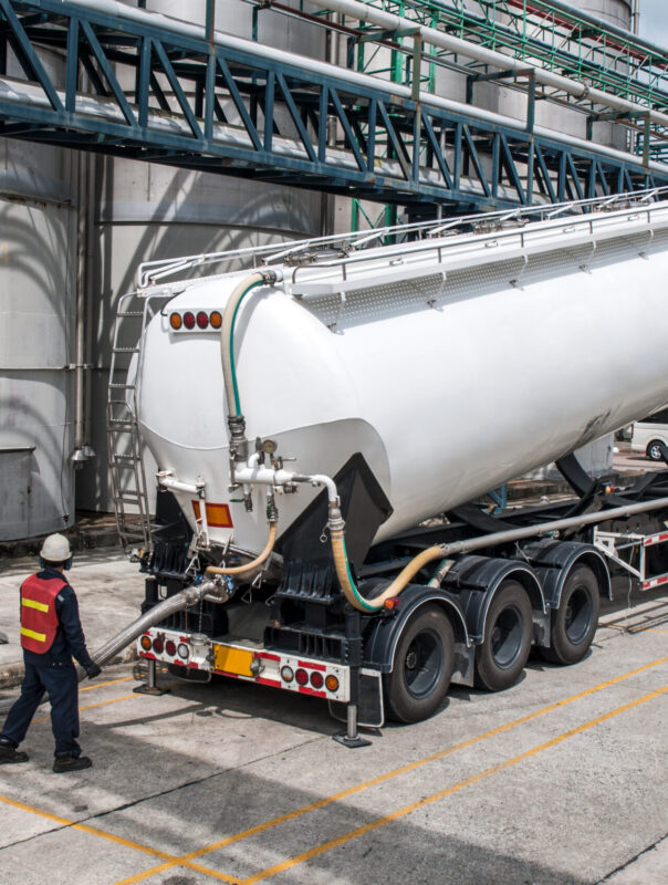Truck, Tanker Chemical Delivery in Petrochemical Plant